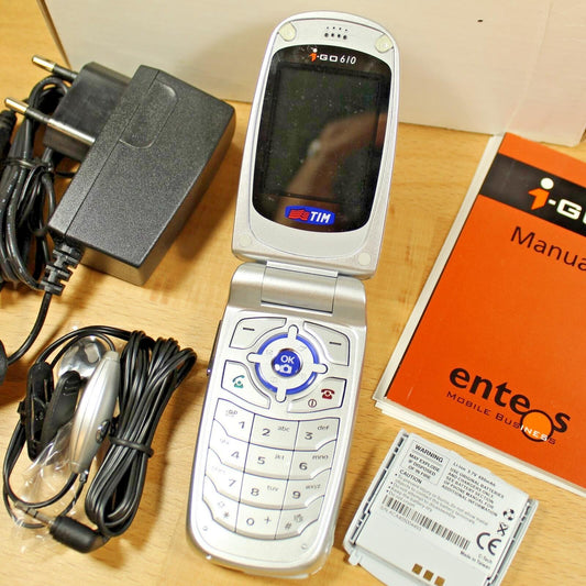 Rare Vintage Italian Phone i-GO 610 Phone Gray In Box Complete European TIM