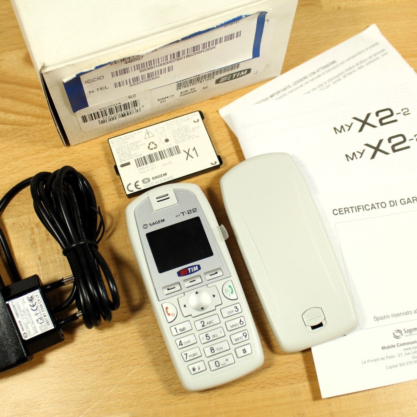 Rare Vintage Sagem myT-22 myX2-2 TIM Phone White In Box International Italian