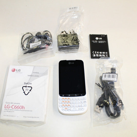 Rare Vintage LG Optimus Pro C660h Movistar White Phone International In Box
