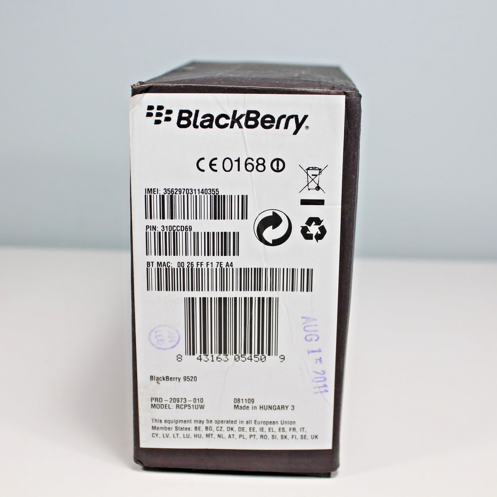 Vintage Blackberry Storm 2 9520 Vodafone Smartphone Black 2009 In Box Complete