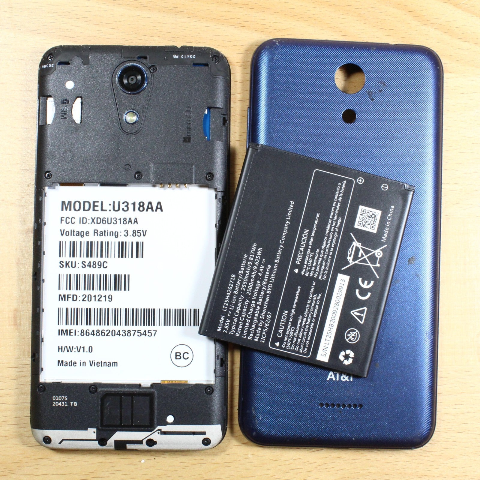 AT&T Calypso U318AA Blue Smartphone For Parts #416