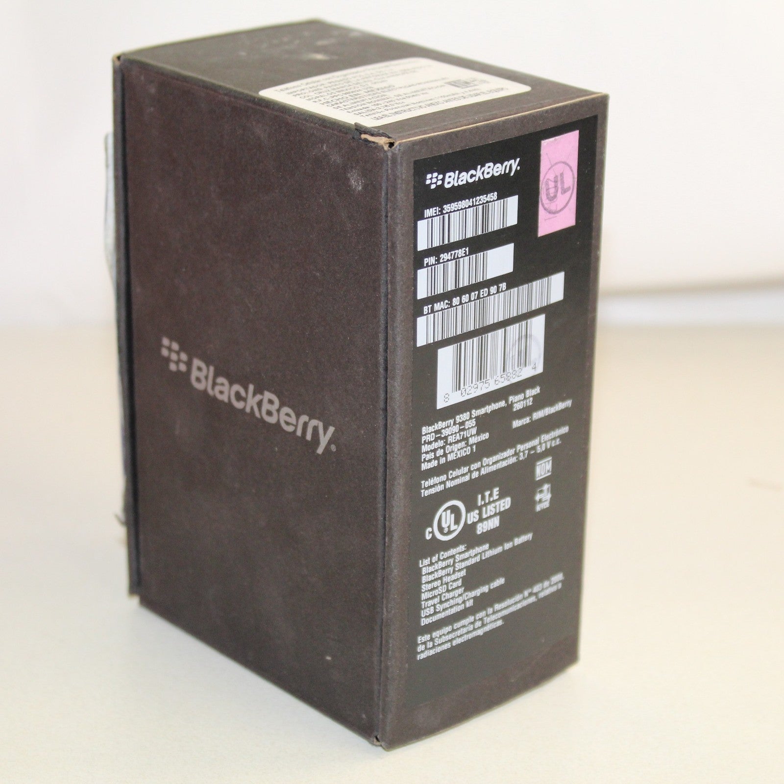 Rare Vintage Blackberry Curve 9380 Phone Black In Box Movistar Latin America