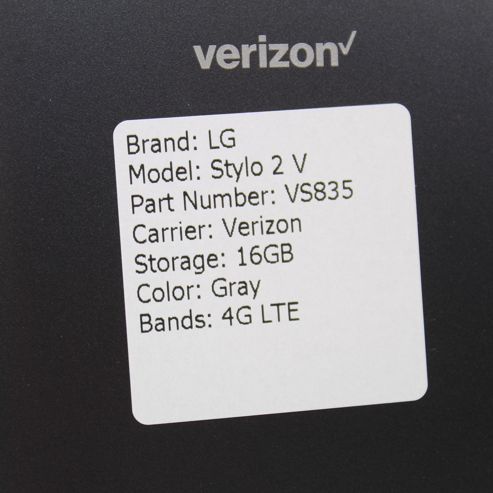 LG Stylo 2 V VS835 (Verizon) 4G LTE Smartphone - Gray, 16GB