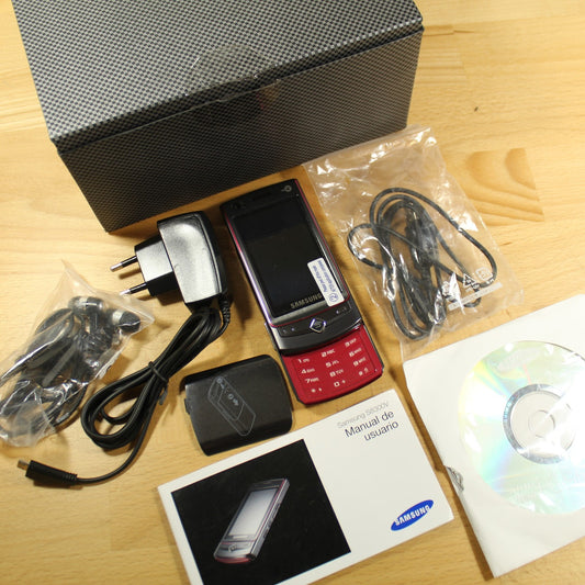 Rare Vintage Samsung SGH-S8300 Slider Phone Next G Red In Box Bundle Collectible