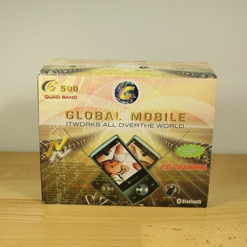 Rare Vintage Global Mobile G500 Unlocked Phone Black In Box Collectible Bundle