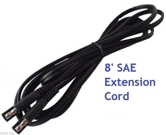 New SAE 8' Extension Cord DC Power Solar DIY Automotive Low Voltage Cable