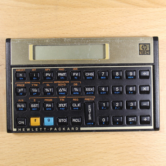 Vintage HP 12C Calculator Collectible Black and Gold