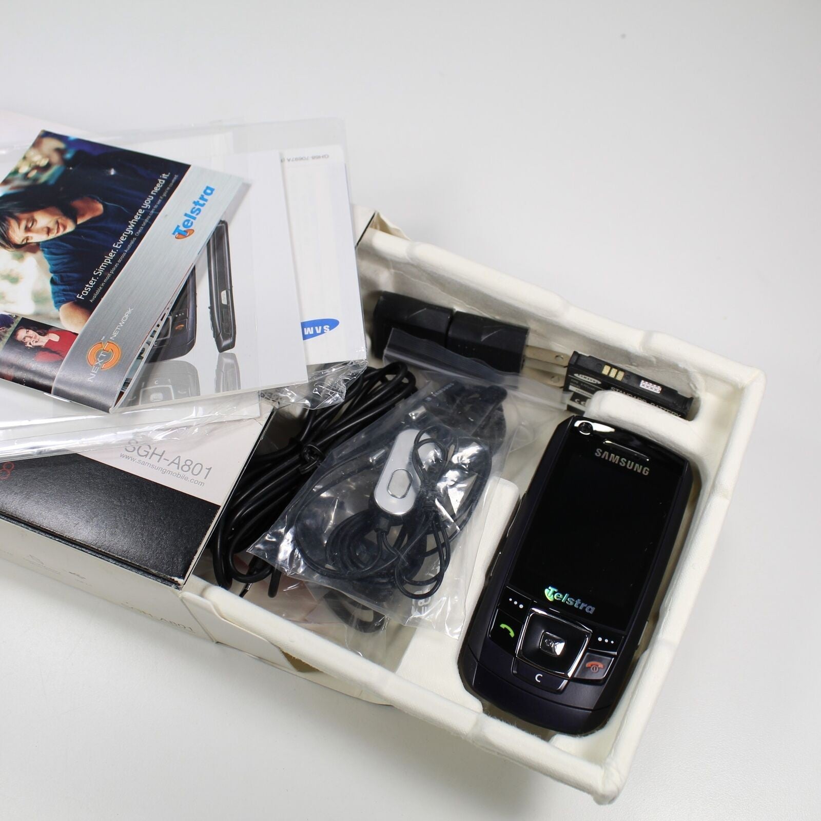 Rare Vintage Samsung SGH-A801 Telstra Phone 2006 Black New In Box Collectible