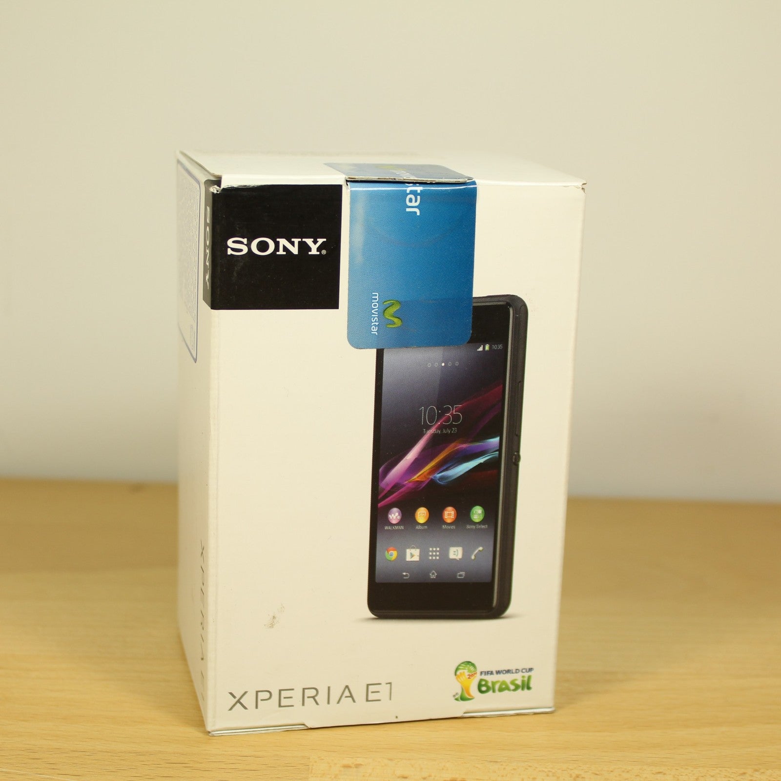 Rare Vintage FIFA World Cup Brasil Sony Xperia E1 Black Phone Movistar Collect