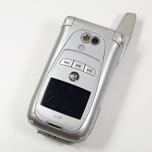 Motorola i870 (Nextel) iDen Cell Phone PTT Silver, 25MB - For Parts NO POWER