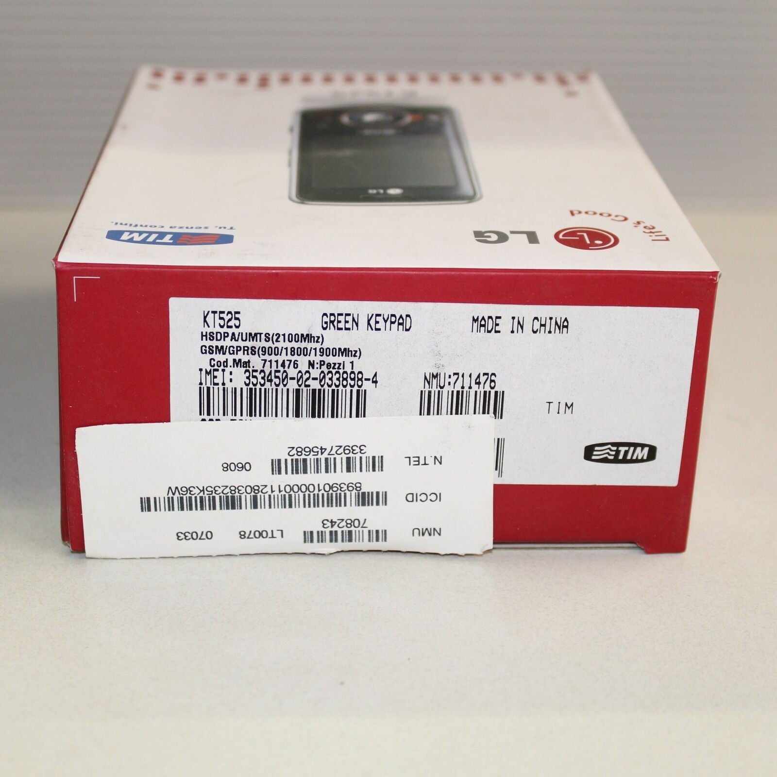 Rare Vintage LG KT525 TIM Black Phone International In Box Complete