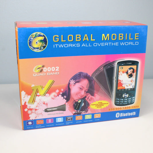 Unlocked World Phone Global Mobile G0002 Quad Band Dual Sim In Box Complete