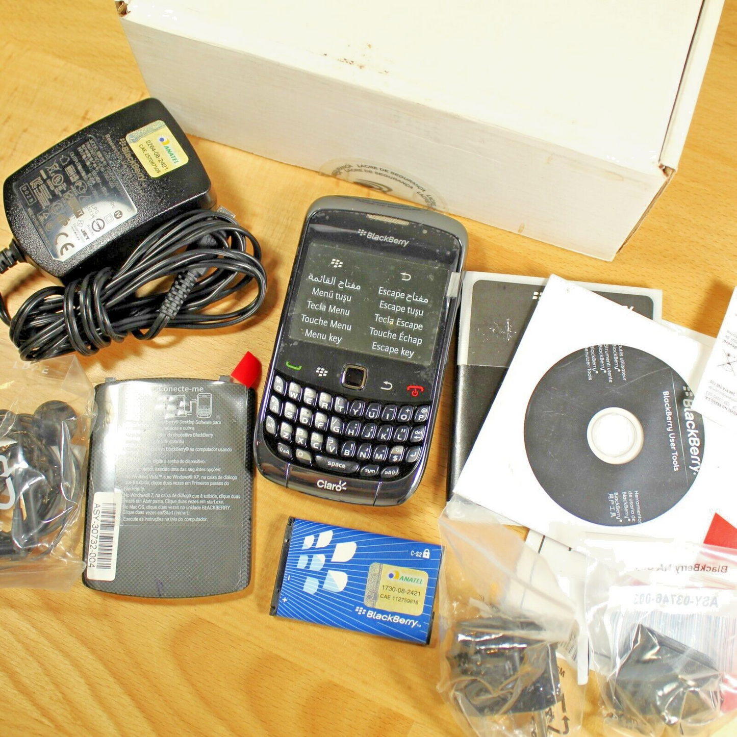 Rare Vintage Blackberry 9300 Phone Gray In Box International Claro Spanish