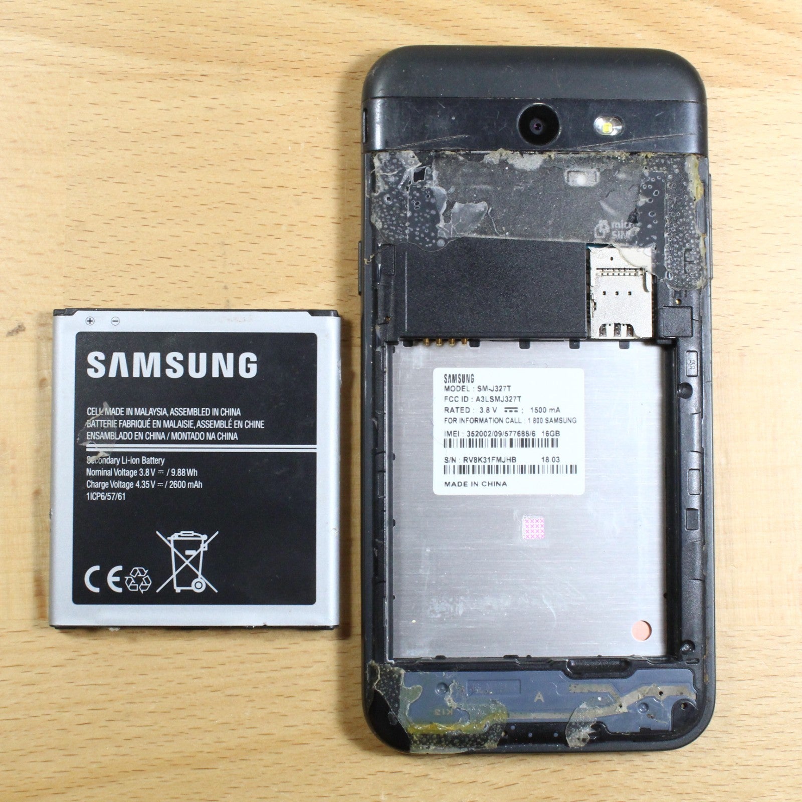 Samsung Galaxy J3 SM-J327T Black Smartphone For Parts #350