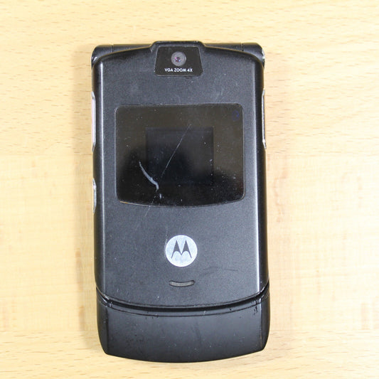 Vintage Motorola RAZR V3 Black Cell Phone For Parts Untested #118
