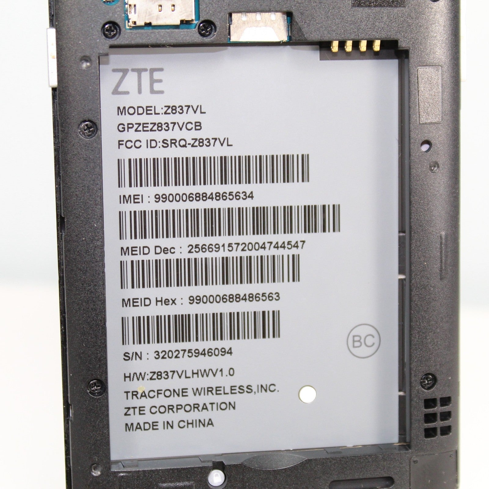  ZTE Avid Trio Z837VL (TracFone) 4G LTE Smartphone - Black, 8GB 