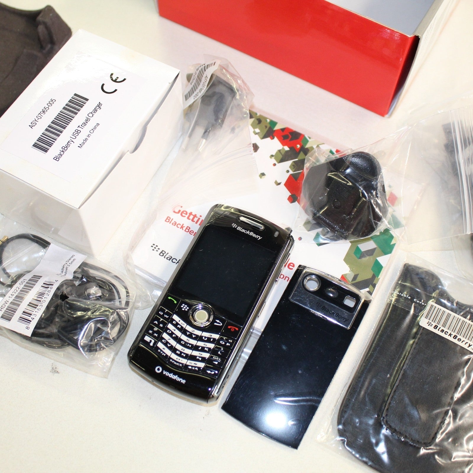 Rare Vintage Blackberry Pearl 8110 Vodafone Phone Black In Box