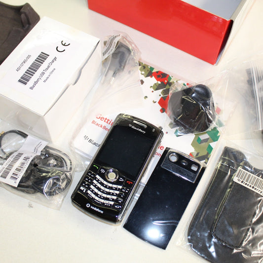 Rare Vintage Blackberry Pearl 8110 Vodafone Phone Black In Box