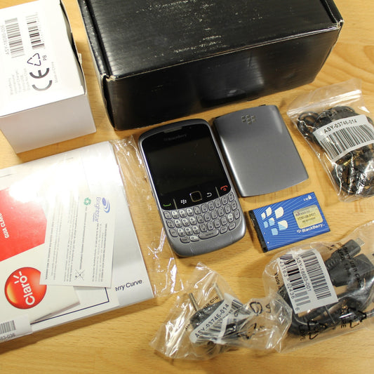 Rare Vintage Blackberry Curve 8520 Gray In Box Claro International Bundle