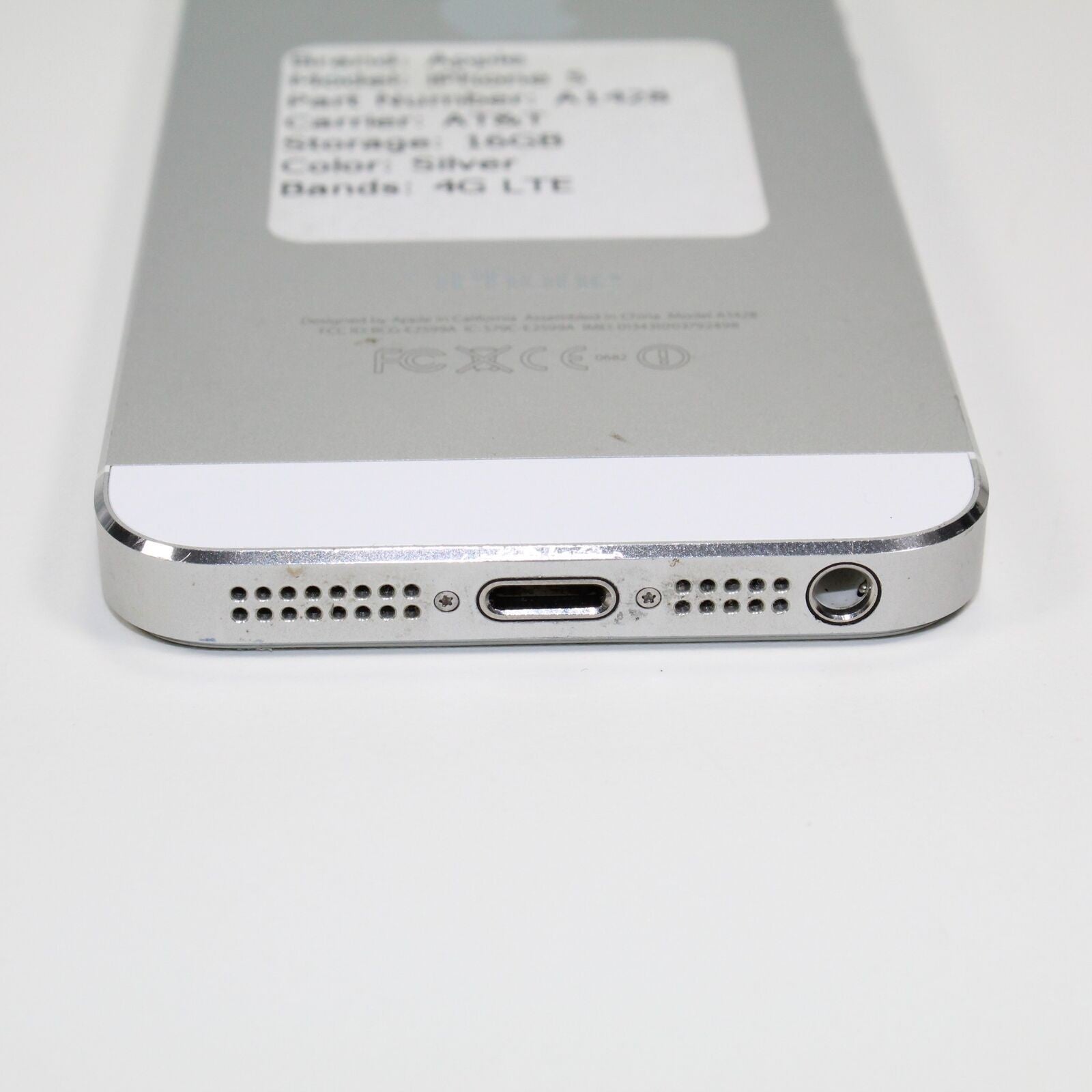 Vintage Apple iPhone 5 A1428 AT&T 4G LTE Smartphone Silver 16GB Collectible